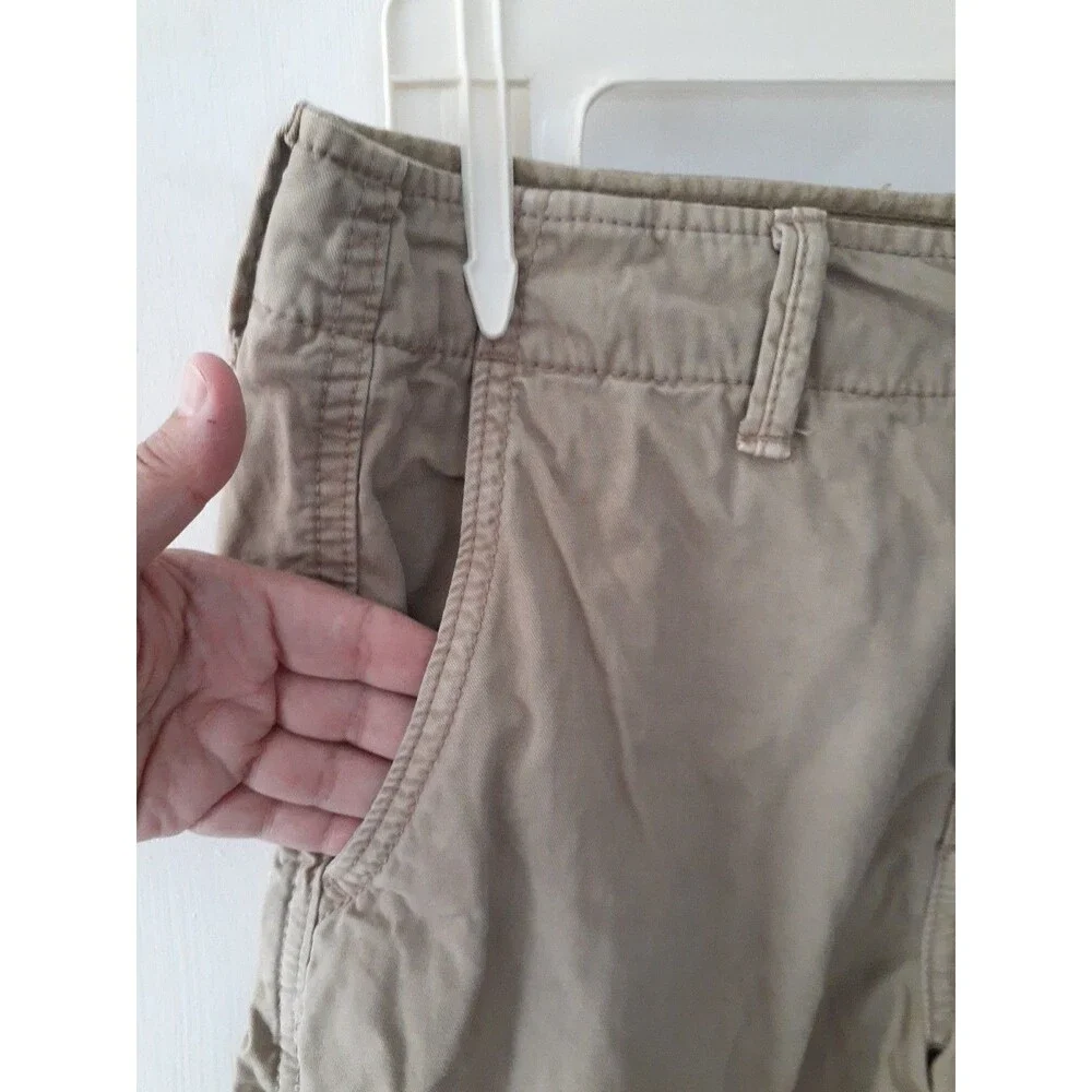 American Eagle Outfitters Shorts Mens 28 Khaki Cotton Canvas Flat Front Aeo